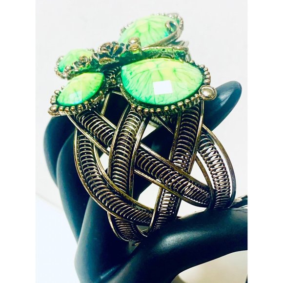 Green Butterfly Cuff Bracelet - Picture 5 of 8